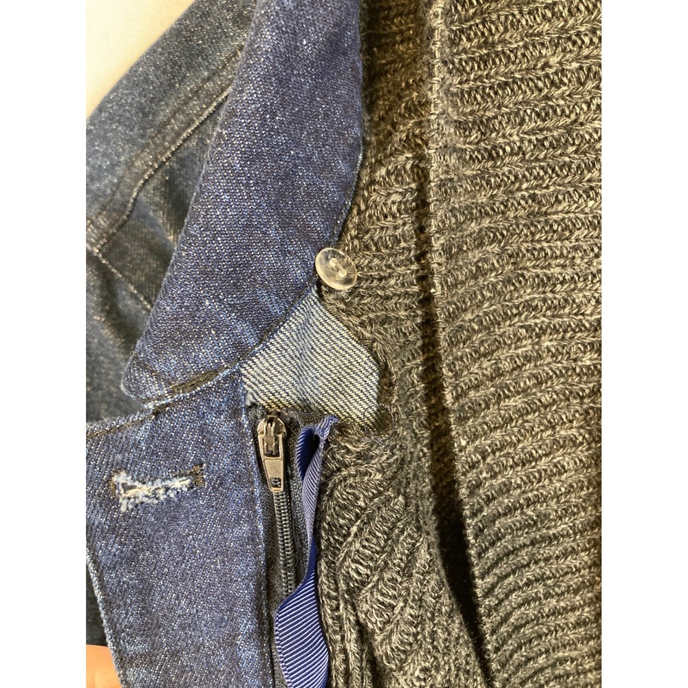 Layered Aesthetic Bagatelle Women XL Blue Denim Knit‎ Trim Snap Button Jacket - Picture 9 of 12